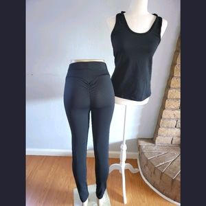 Black Scrunch Butt Leggings 2pc Set